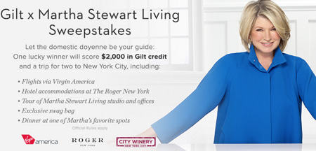 Win $2,000 Gilt shopping spree and a trip to NYC