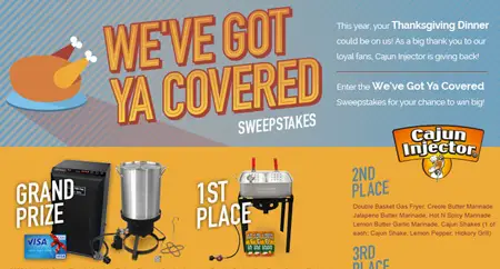 Win $300 Visa gift card and Cajun Injector Gas Fryer