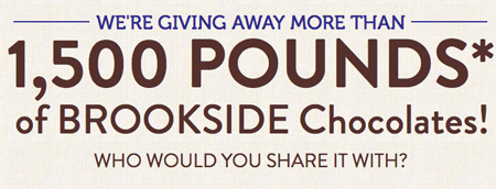 Win 100 lb Bounties of BROOKSIDE Chocolates