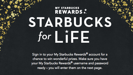 Win Starbucks for Life Instantly