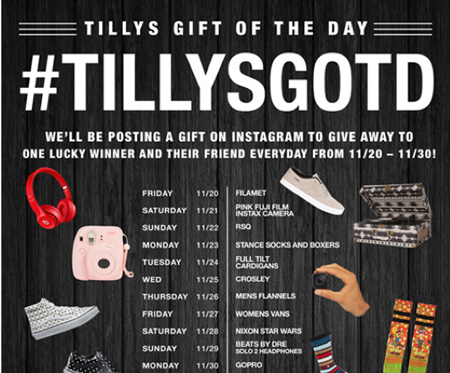 Win Daily Prizes from Tilly on Instagram