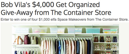 Bob Vila $4,000 Get Organized Giveaway