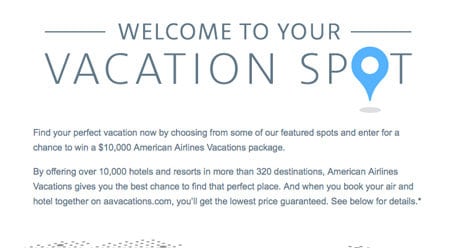 Win a $10,000 American Airlines Vacation Giveaway