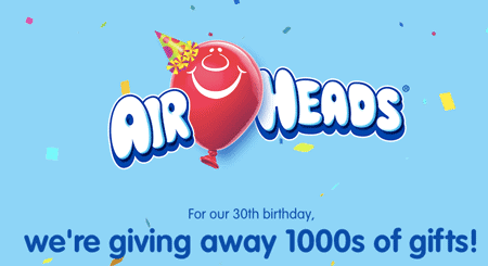 Airheads Epic Birthday Instant Win Game