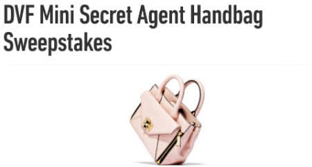 DVF Mini Secret Agent Handbag Sweepstakes