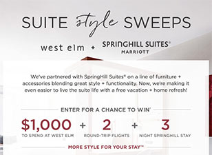 Win $1,000 West Elm Shopping + Flights + Hotel