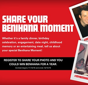 Win Benihana for a Year