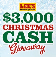 Lee’s Chicken: Win $3,000 Christmas Cash