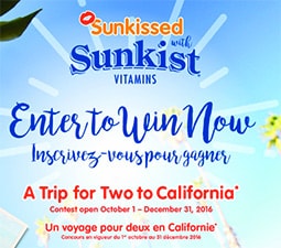 Sunkist: Win a Trip to California
