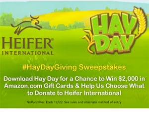 Hay Day: Win a $2,000 Amazon Gift Card