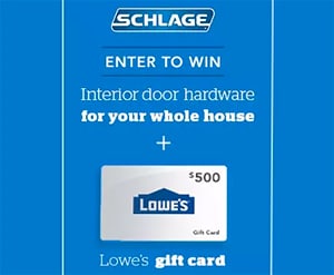 Win Schlage Door Hardware + Lowe’s Gift Card