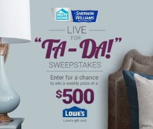 Win 1 0f 7 $500 Lowe’s Gift Cards