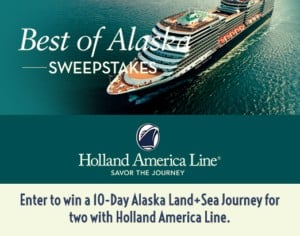 Holland: Win a 10-day Alaskan Cruise
