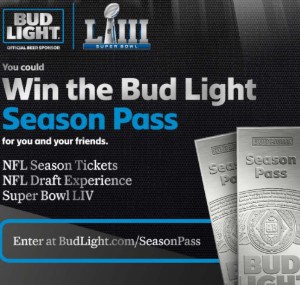 Bud Light: Win NFL Season Tickets & More