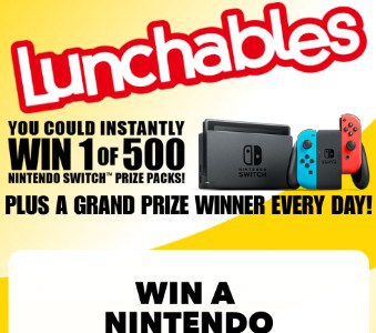 Win 1 of 500 Nintendo Switch Prize Packs from Lunchables