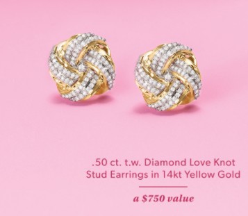 Win Diamond Love Knot Earrings from Ross-Simons