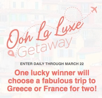 Win a Trip to Greece or France