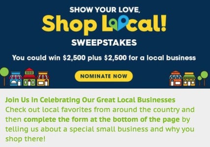 Win $2,500 For You & A Local Business