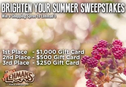 Win a Lehman's Hardware Shopping Spree