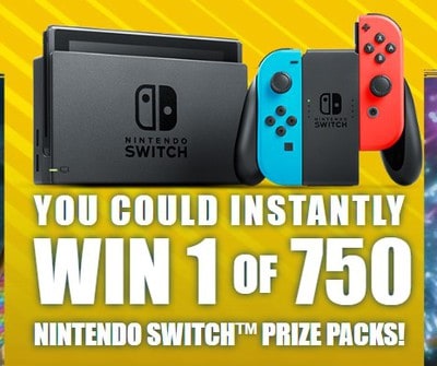 Win 1 of 750 Nintendo Switch Prize Packs from Lunchables