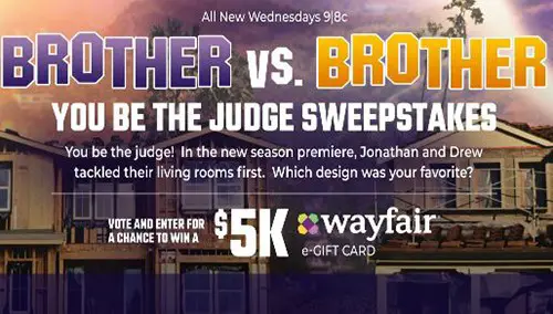 Win a $5K Wayfair E-Gift Card from HGTV