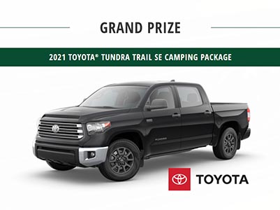 Win a 2021 Toyota Tundra Trail SE Truck