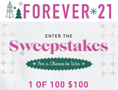 Win 1 of 100 Forever 21 Gift Cards