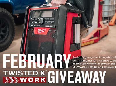 Win Twisted X Shoes + Milwaukee Speaker