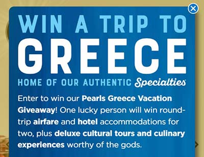 Win a Trip to Greece from Pearls