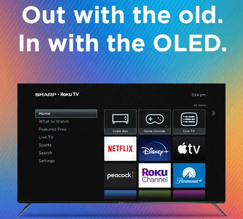 Win a 65″ OLED Sharp Roku TV