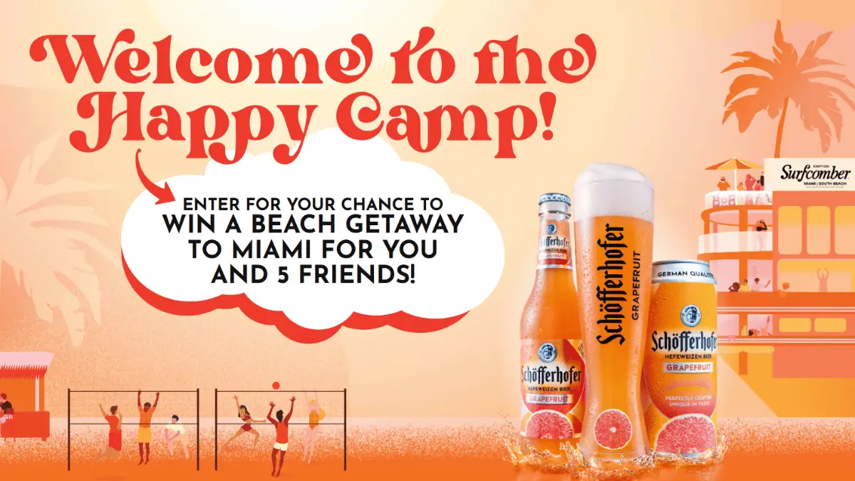 Win a Dream Vacation: Schöfferhofer Happy Camp Sweepstakes