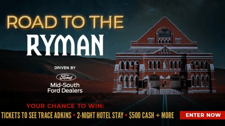 Win a $1,600 Prize in the Road to the Ryman Sweepstakes