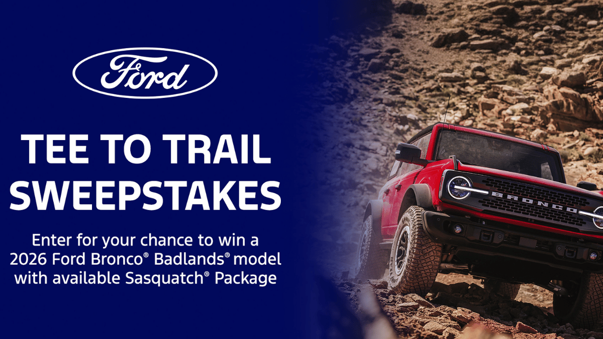 Win a 2-night golf trip for 4 and a 2026 Ford Bronco Badlands SUV